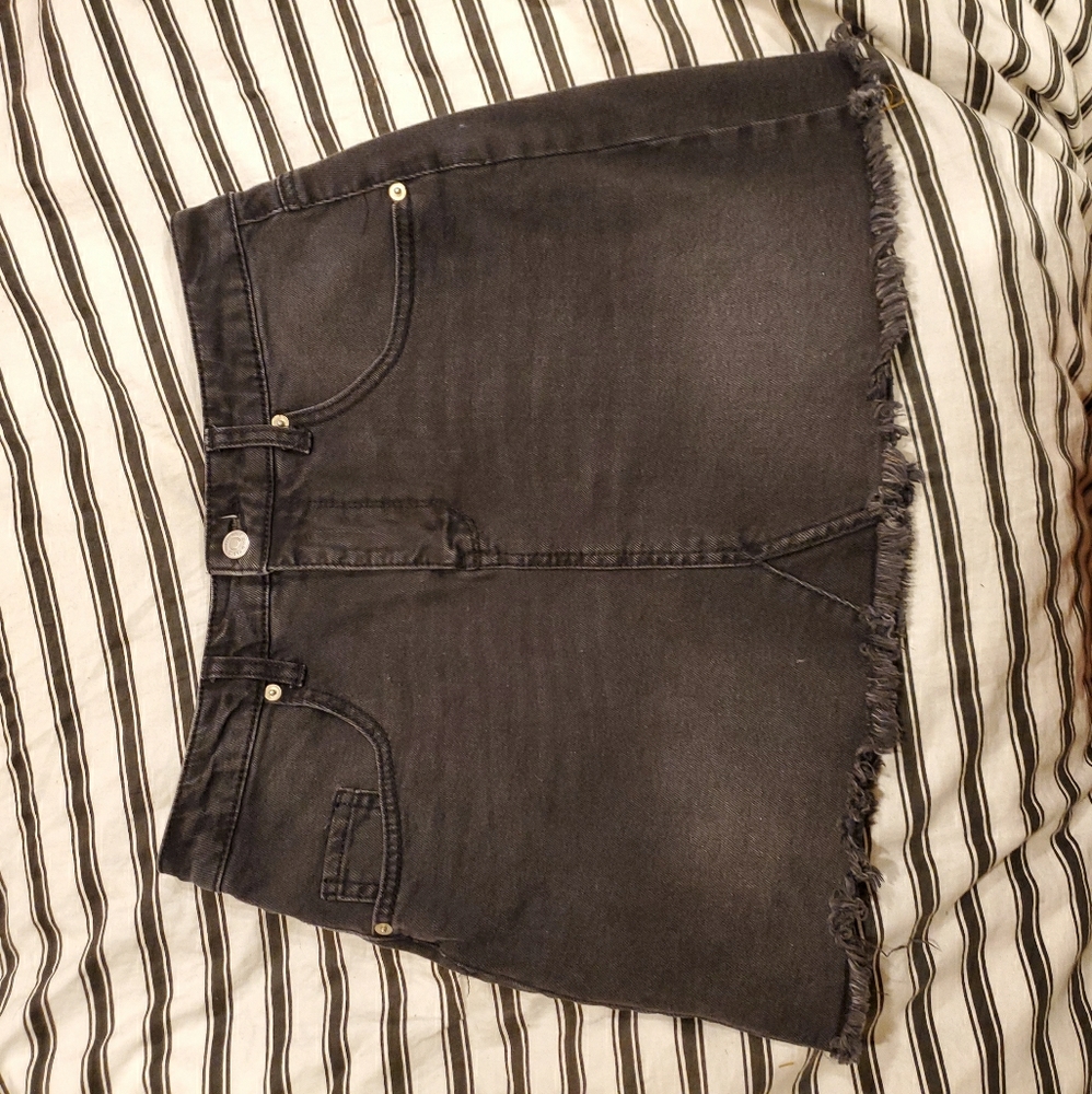 Fresh charcoal denim skirt